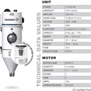 Automatik central vacuum - 2x355 AW