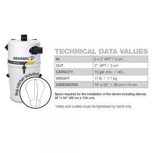 SEPA13 Cyclonic action separator; no bag, no filter